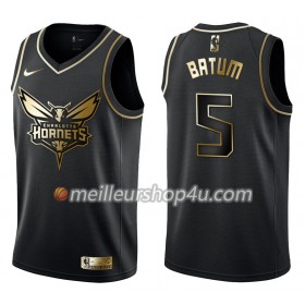 Maillot Basket Homme Charlotte Hornets Nicolas Batum 5 Nike Noir Gold Edition Swingman